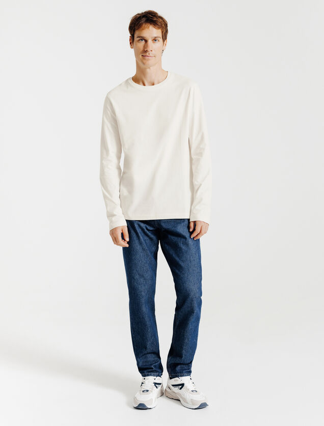 Slim basic T-shirt met ronde hals