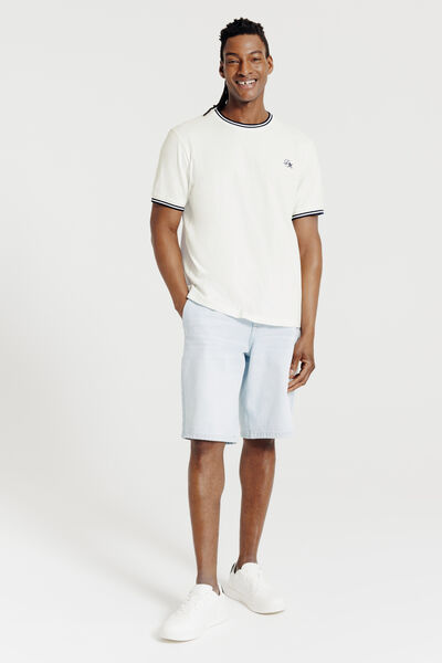 Tee shirt mati&egrave;re fantaisie contrast&eacute;