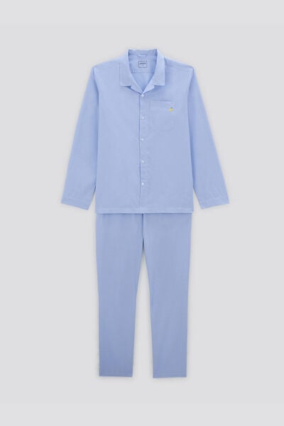 Pyjama chemise et pantalon Bleu