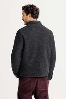 Blouson en laine col chemise