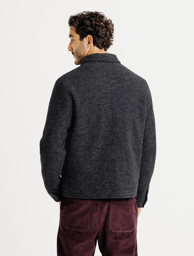 Blouson en laine col chemise