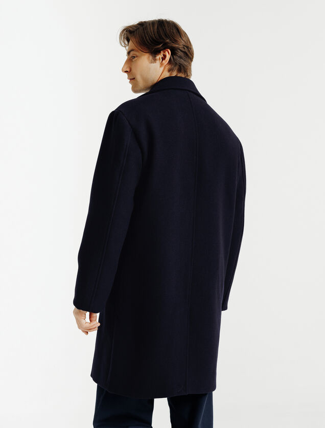 Lange wintermantel, gekruiste knoopsluiting