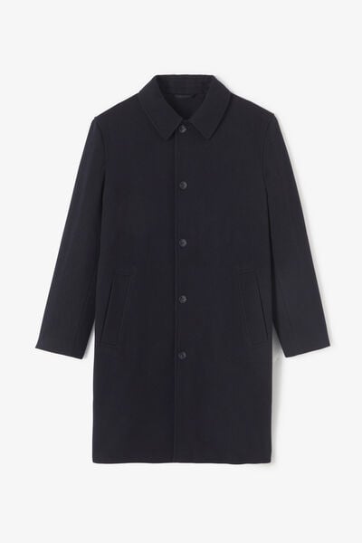 Lange mantel met hemdskraag