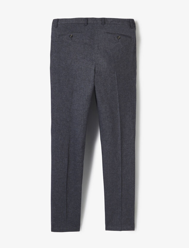 Straight fit chinobroek met flaneleffect