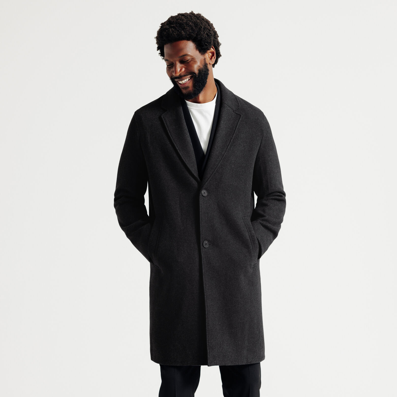 Lange wintermantel met reverskraag