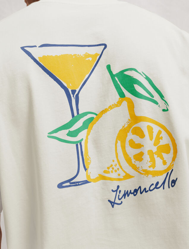 T-shirt met Limoncelloprint voor en achter