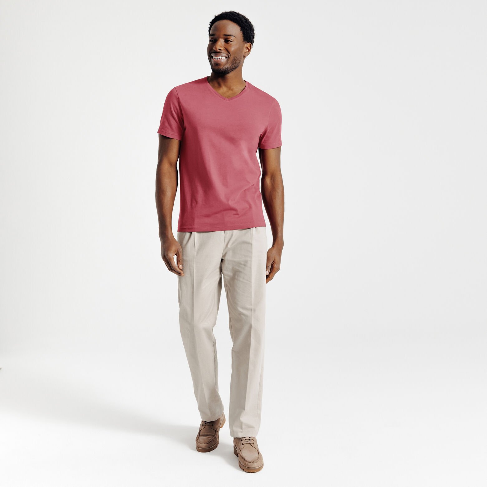 Tee shirt col V en coton