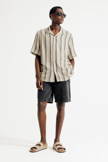 Chemisette en coton jacquard ray&eacute;e