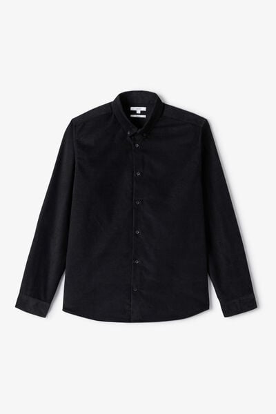 Chemise en velours c&ocirc;tel&eacute; unie