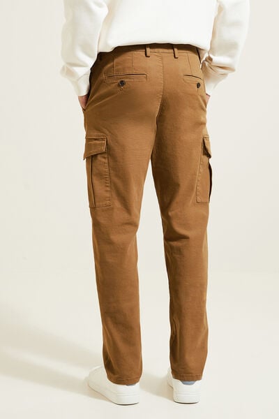 Pantalon cargo droit poches côtés