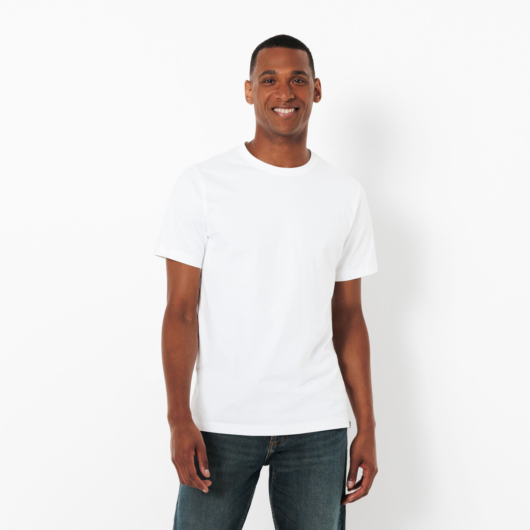 T-shirt uni à col rond et manches courtes à revers - MARRON - Femme - 5
