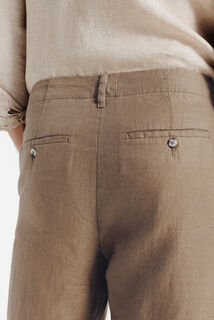 Loose fit chinobroek in 100% linnen