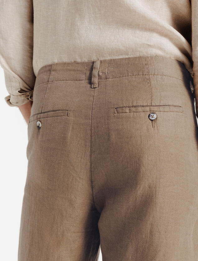 Loose fit chinobroek in 100% linnen