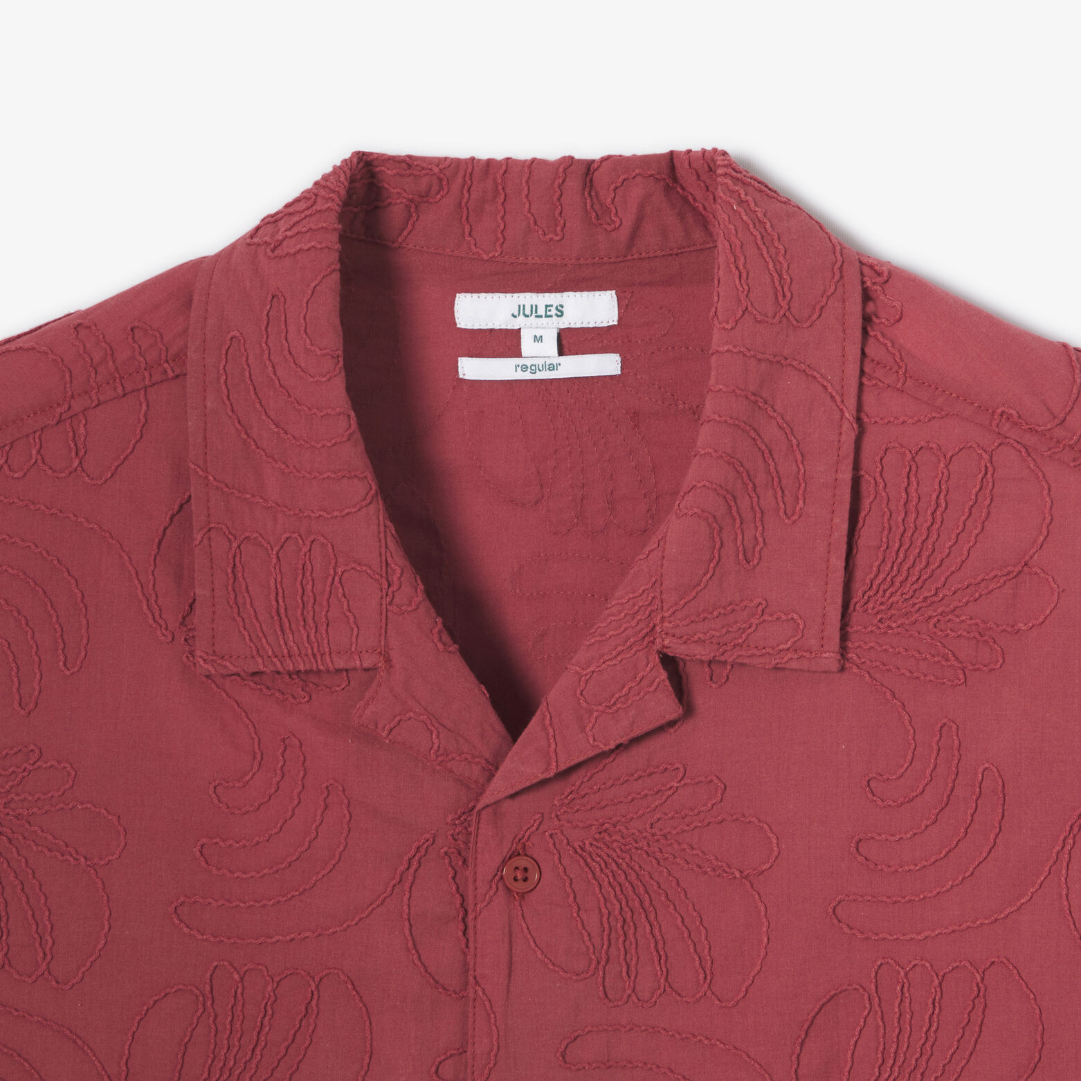 Regular fit hemdje met borduursel