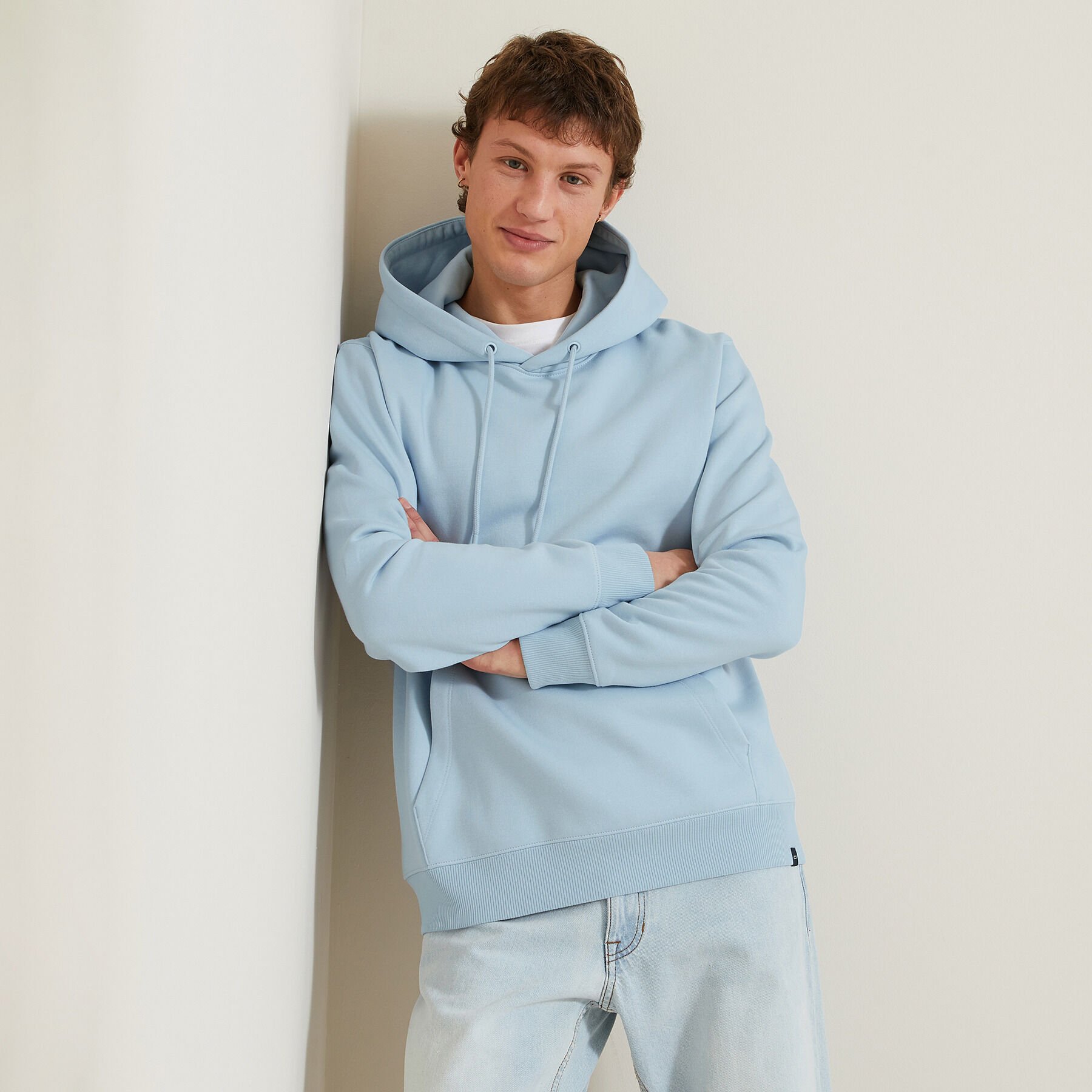 Sweat capuche uni Bleu clair Jules