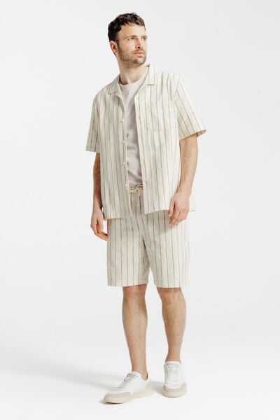 Gestreepte bermuda met elastische tailleband