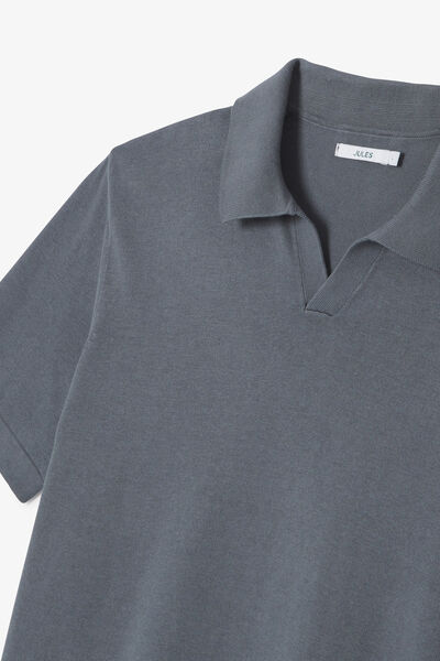Polo en maille col resort jersey