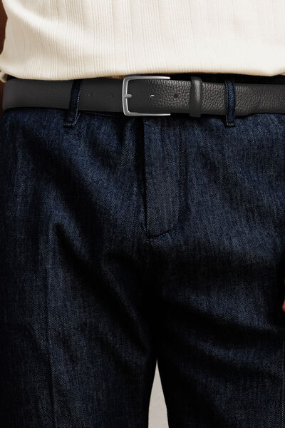 Ceinture en cuir grain&eacute;e