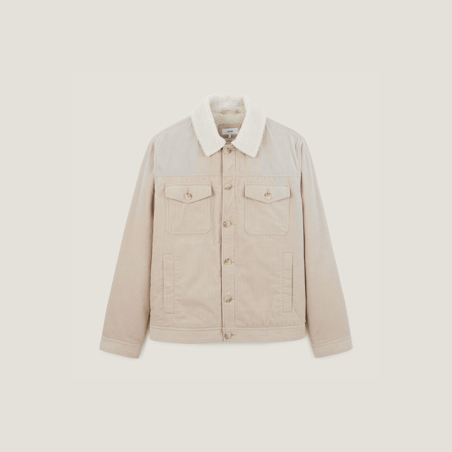Blouson velours col chemise Beige Jules