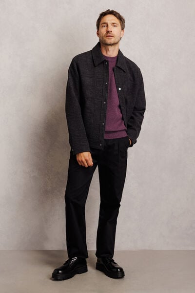 Pull col rond mousseux coton majoritaire