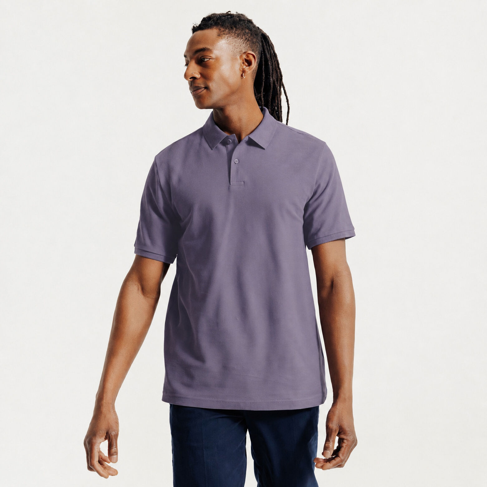 Polo manches courtes piqu&eacute; uni