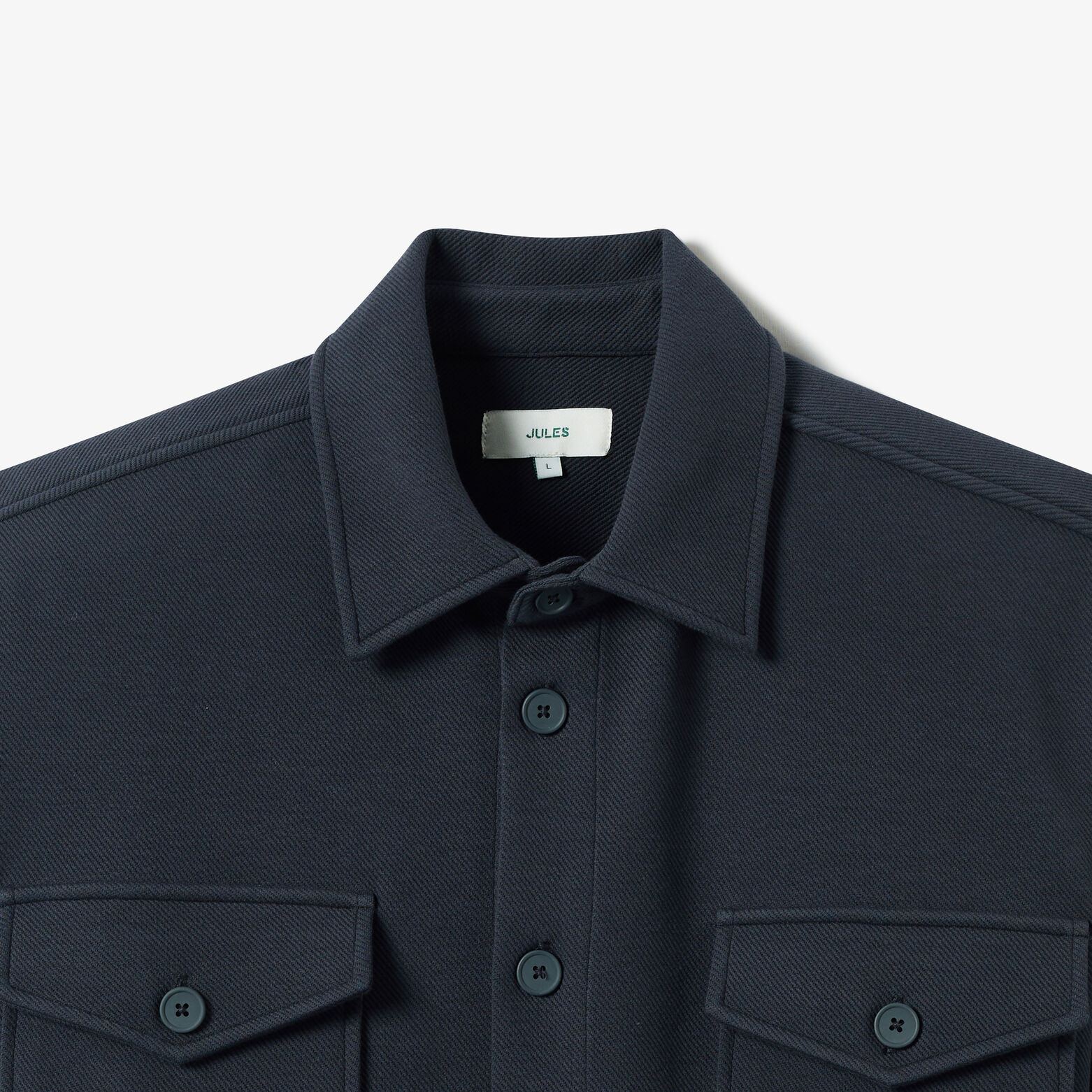 Surchemise twill col fran&ccedil;ais