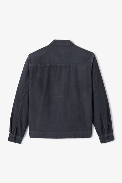 Veste zipp&eacute;e en velours col chemise