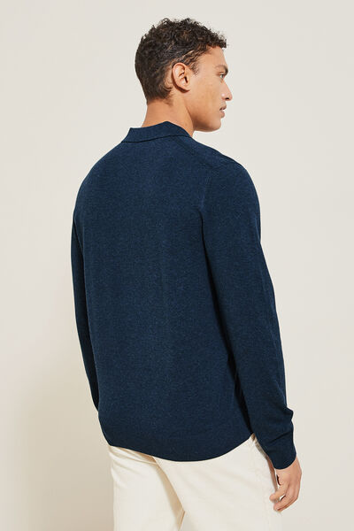 Polo en maille col resort manches longues