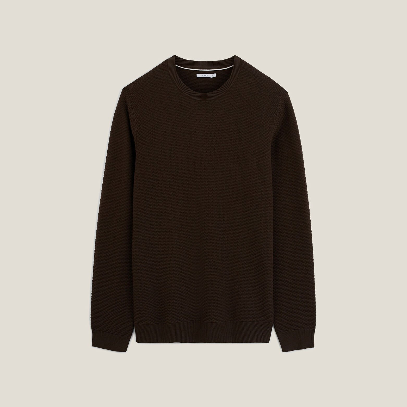 Pull col rond jeux de points fantaisie