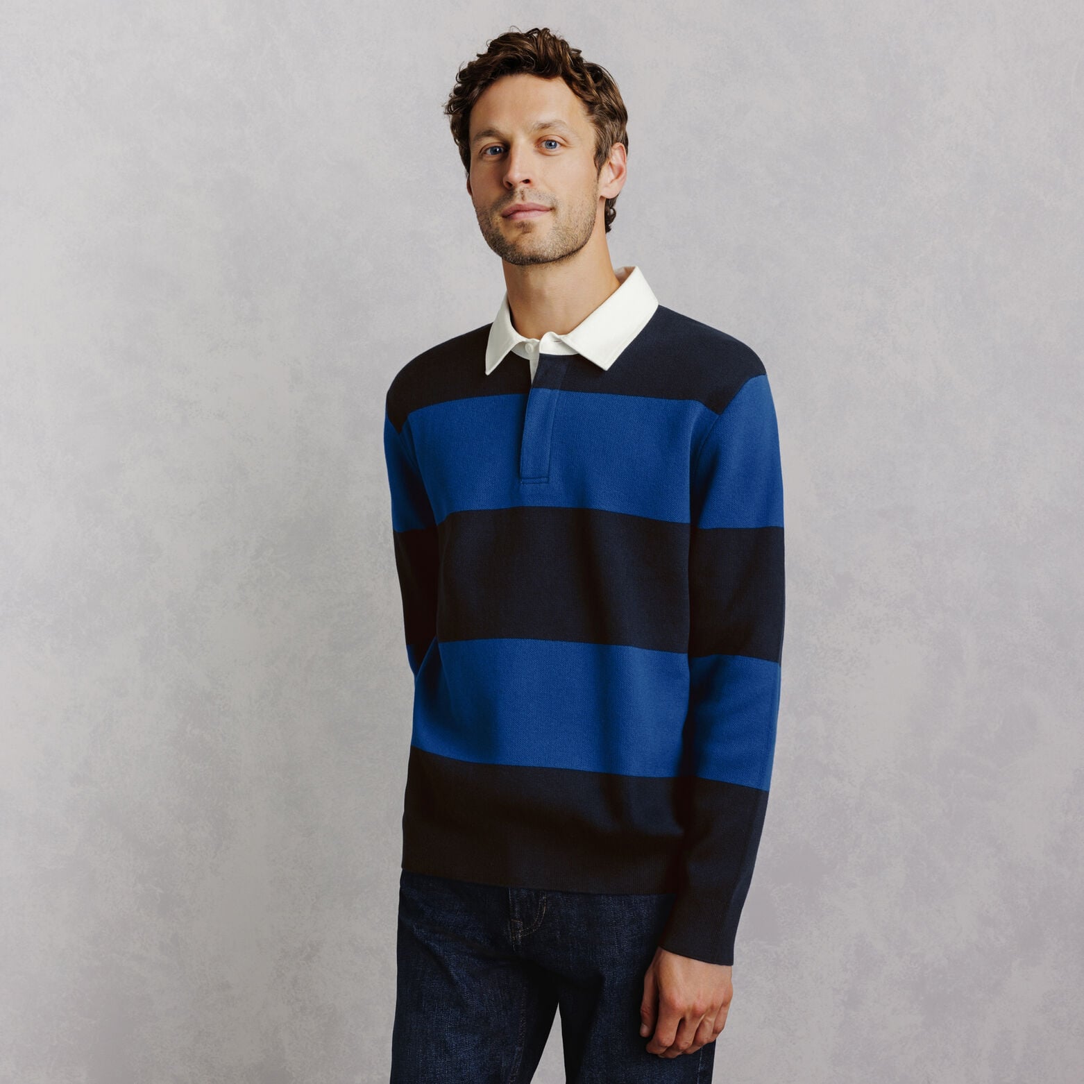 Pull col polo ray&eacute; rugby