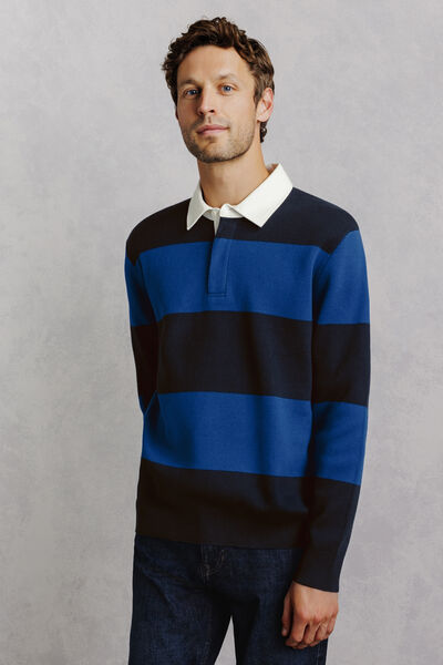 Pull col polo ray&eacute; rugby