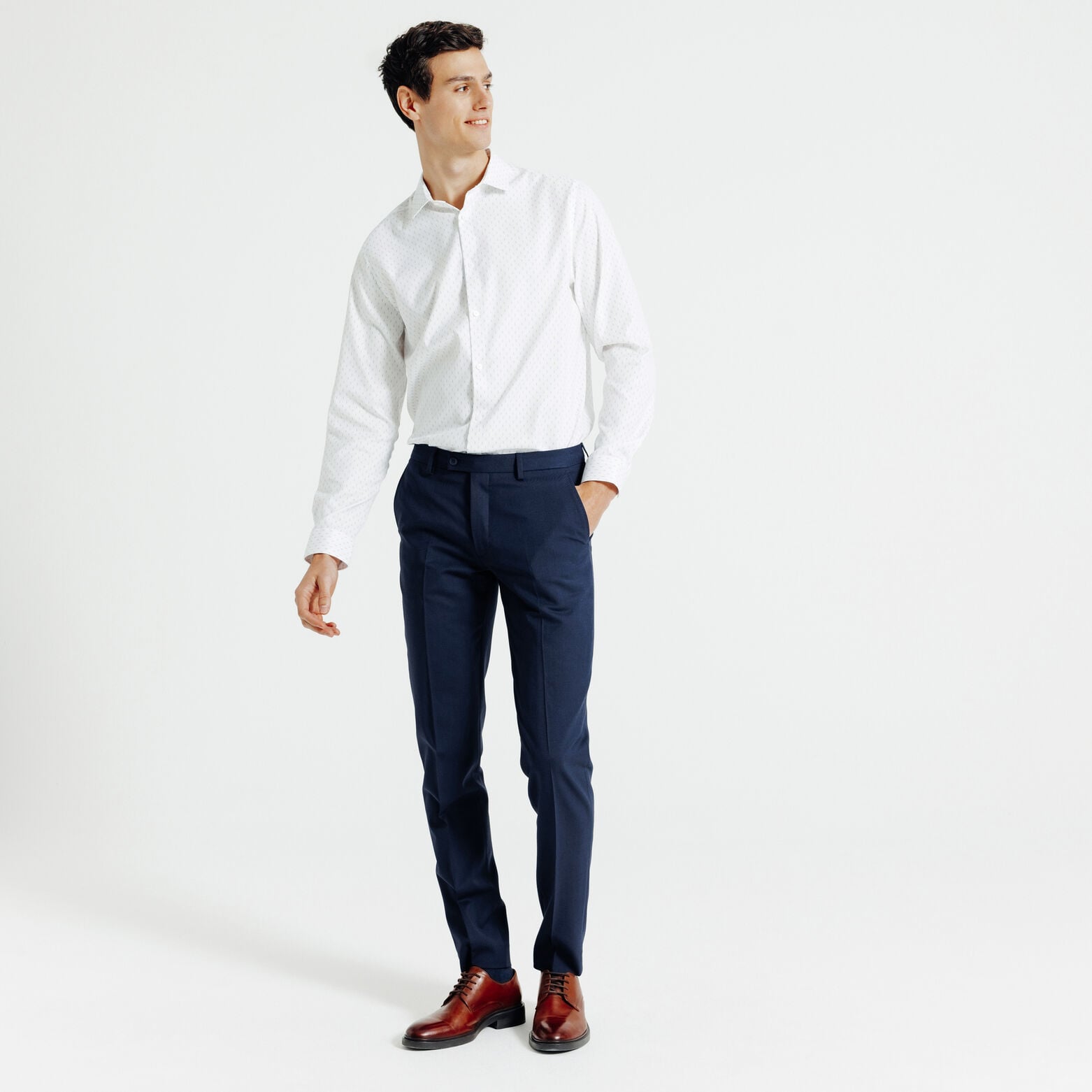 Chemise sans repassage imprim&eacute;e regular