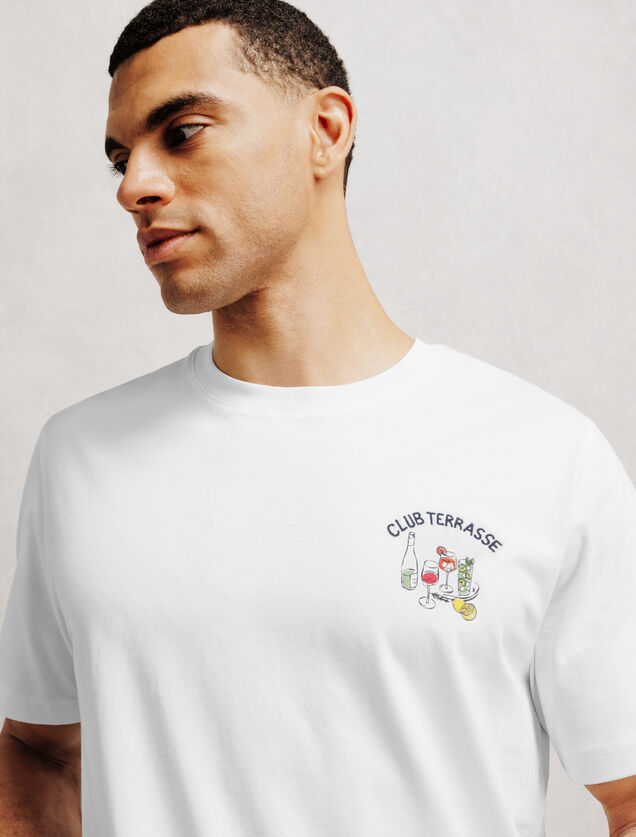 Gevlamd T-shirt met print club terrasse