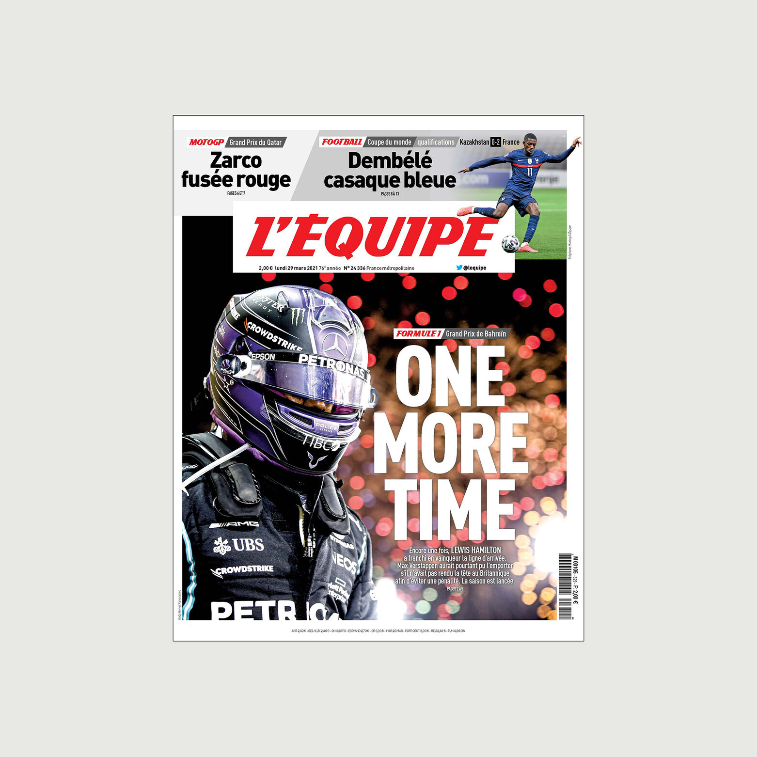 Sweater met kap en print L'&Eacute;quipe licentie