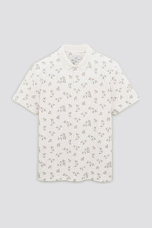 Polo manches courtes imprim&eacute; en jersey