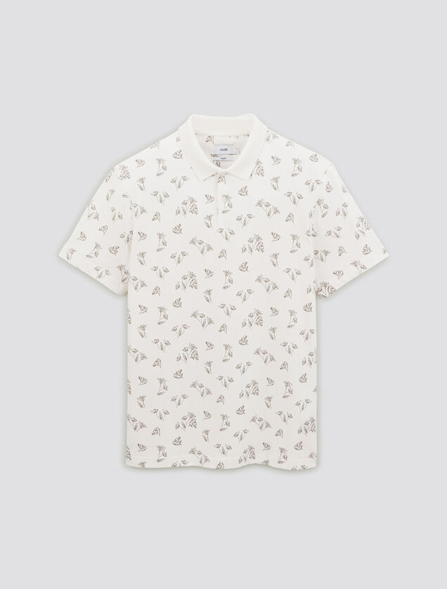 Polo manches courtes imprim&eacute; en jersey