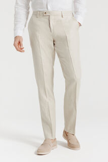 Comfort fit kostuumbroek in linnen