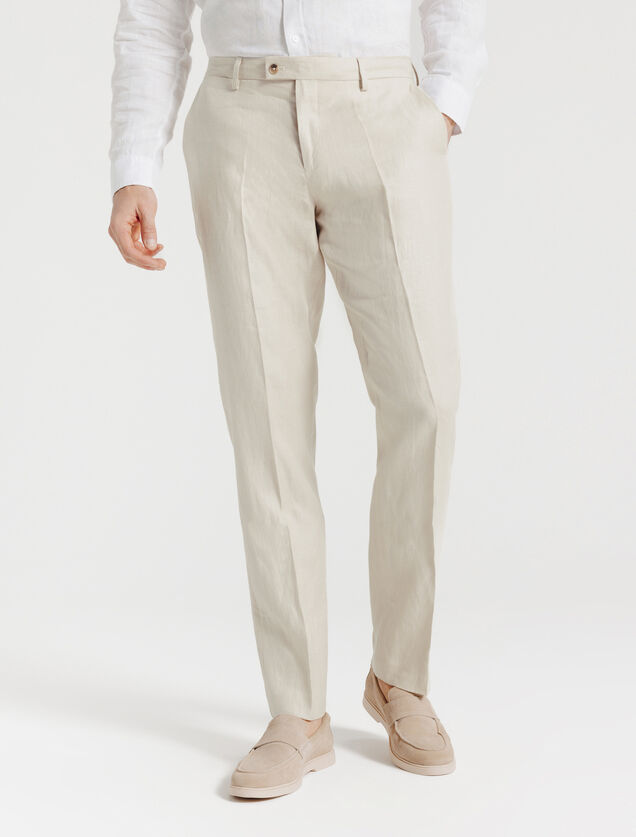 Comfort fit kostuumbroek in linnen