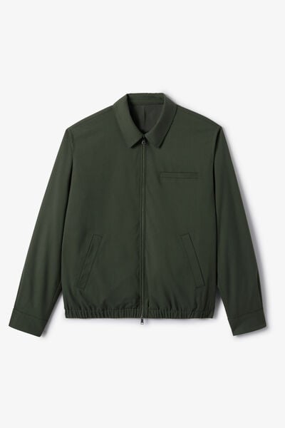 Veste zipp&eacute;e col chemise