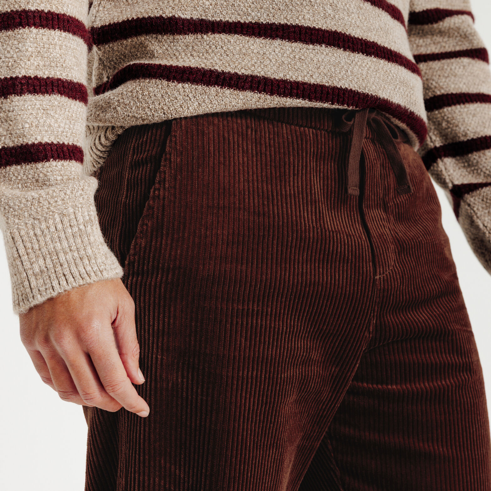 Fluwelen broek met elastische tailleband