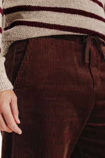 Pantalon en velours taille &eacute;lastiqu&eacute;e