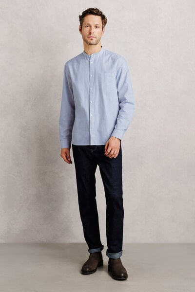 Chemise oxford col mao ray&eacute;e
