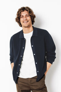 Cardigan en maille col polo