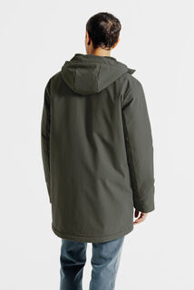 Parka longue &agrave; capuche doubl&eacute;e en sherpa