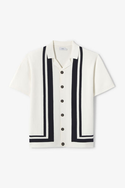 Chemisette en maille col requin ray&eacute;