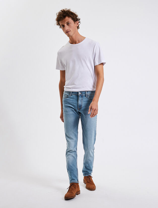 Jean straight en coton et polyester recycl&eacute;s water
