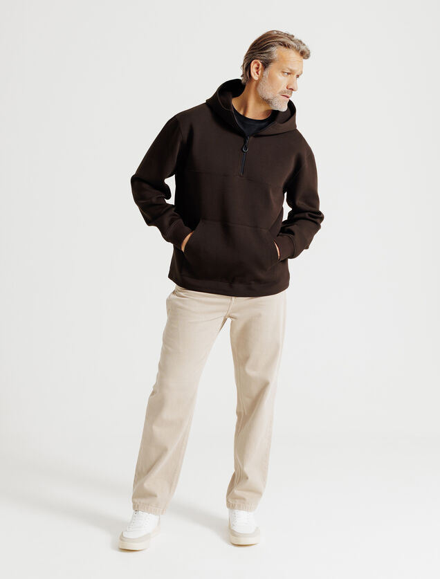 Sweat &agrave; capuche zipp&eacute; cordons