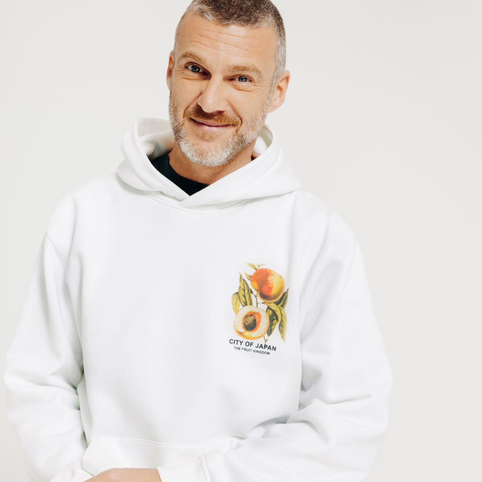 Sweat &agrave; capuche imprim&eacute; japonais devant dos