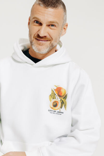 Sweat &agrave; capuche imprim&eacute; japonais devant dos