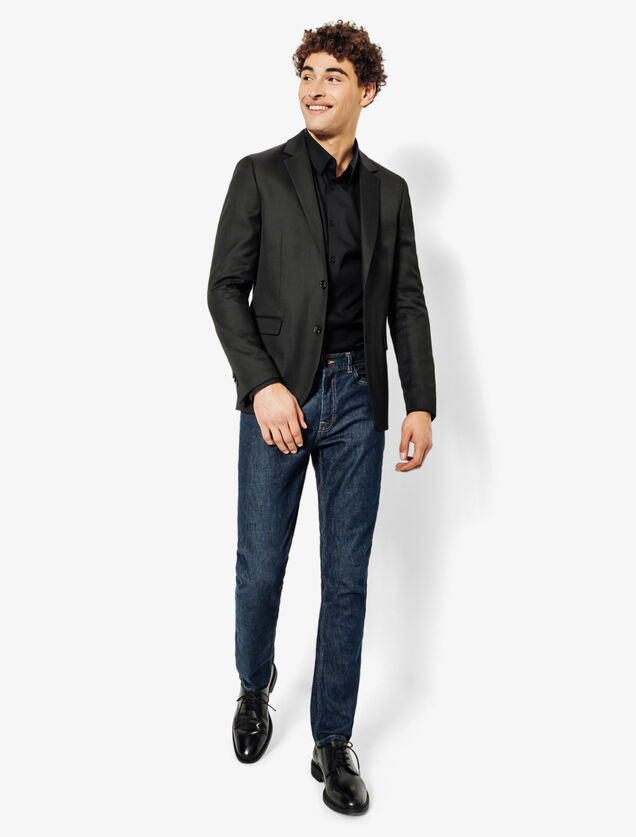 Chemise slim unie coton repassage facile